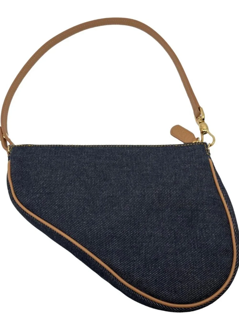 Christian Dior  Saddle Vintage Denim Hobo Bag Blue